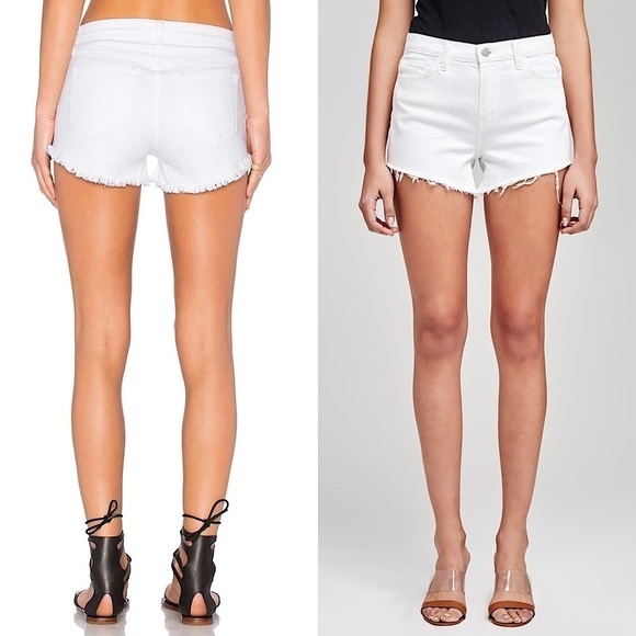 NWT L'AGENCE 90s High Rise Distressed Denim Frayed Raw Hem Cutoff Jean Shorts 25 - Picture 12 of 16